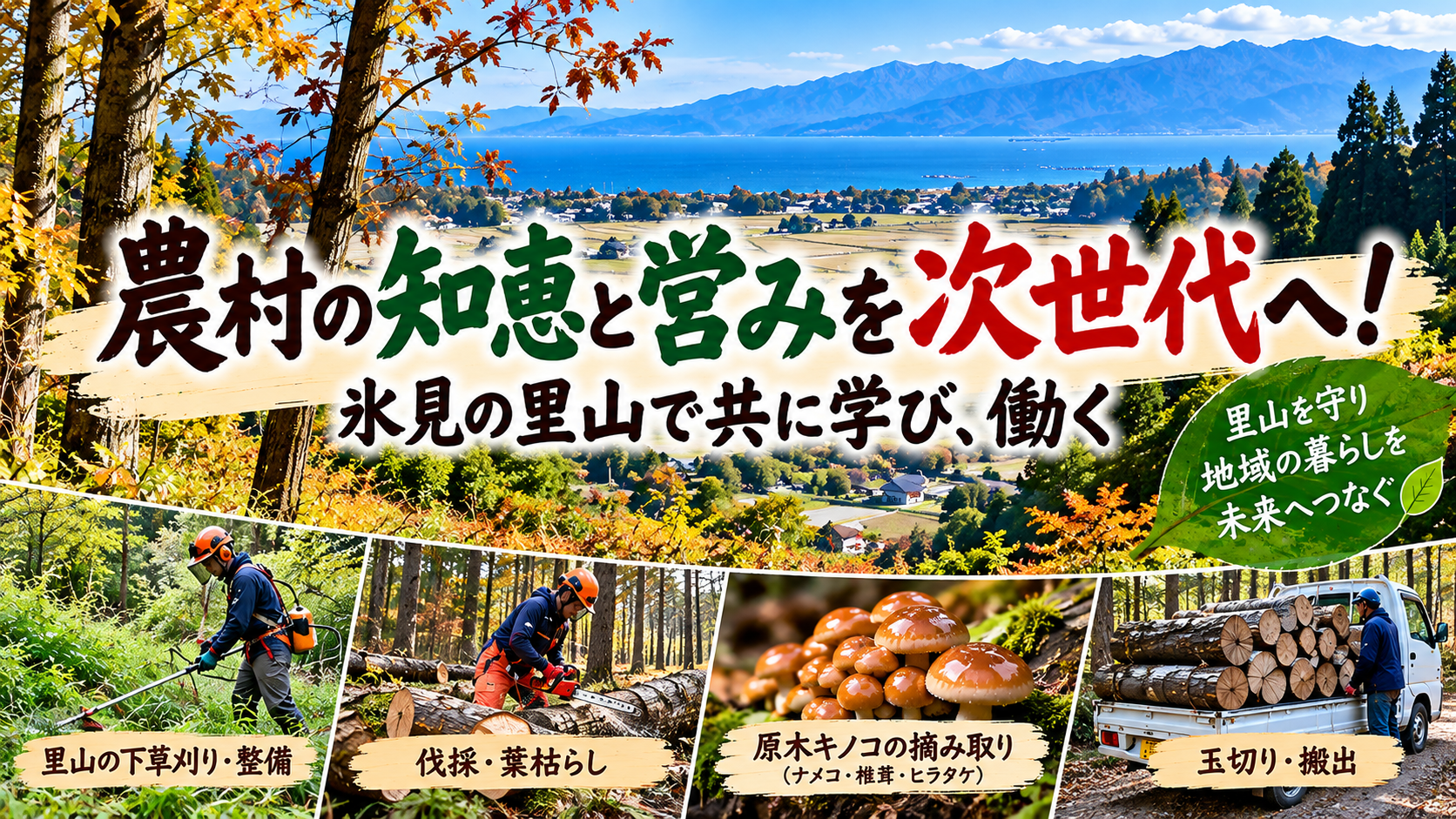 農村の知恵と営みを次世代へ！氷見の里山で共に学び、働く